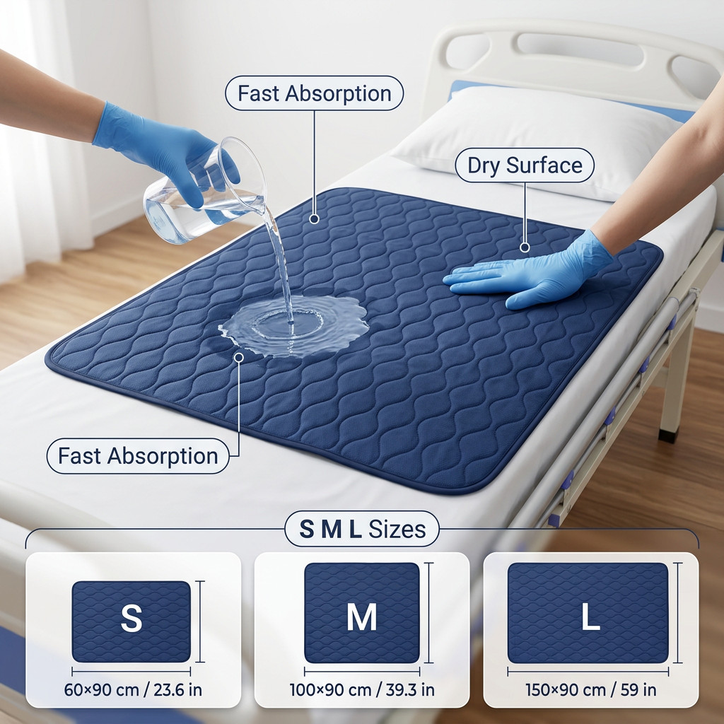 VivaLux Washable Mattress Pad Adult Adult Diaper Pad Washable Reusable Bed Protection for Senior