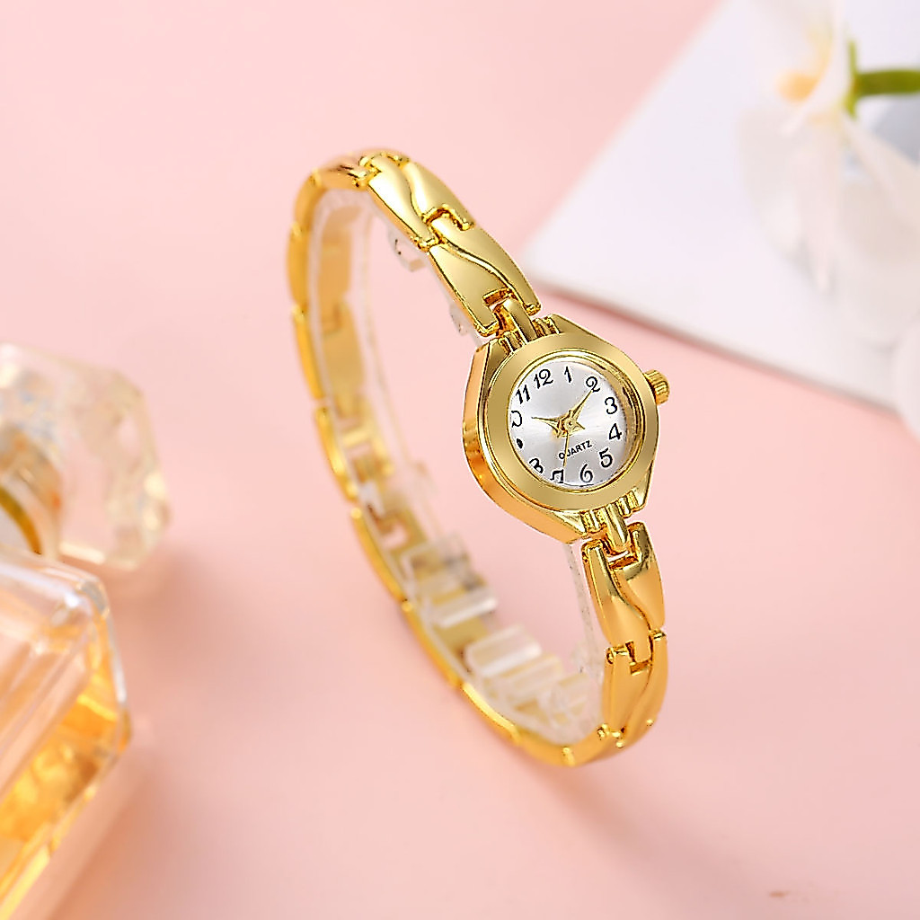 Luxury Gold Women's Bracelet Watch Vintage Quartz Fashion Small Dial Casual, For Christmas Gift
