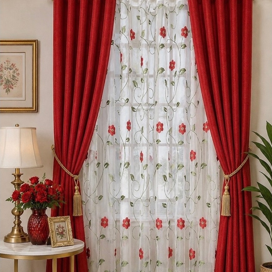 NHELCURTAIN EMBROIDERY 3in1 Set