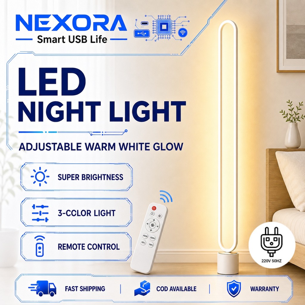 NEXORA Floor lamp simple creative bedside LED remote control atmosphere vertical table lamp