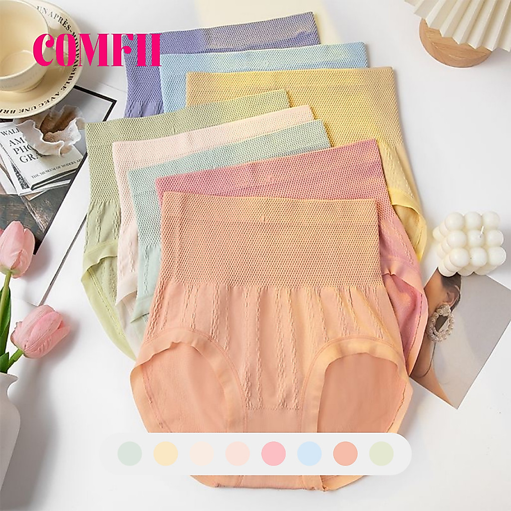 【Comfort Room】7pcs Underwear Panties High Waist Shaping Seamless High-End Moxa Leaf Antibacterial Ma