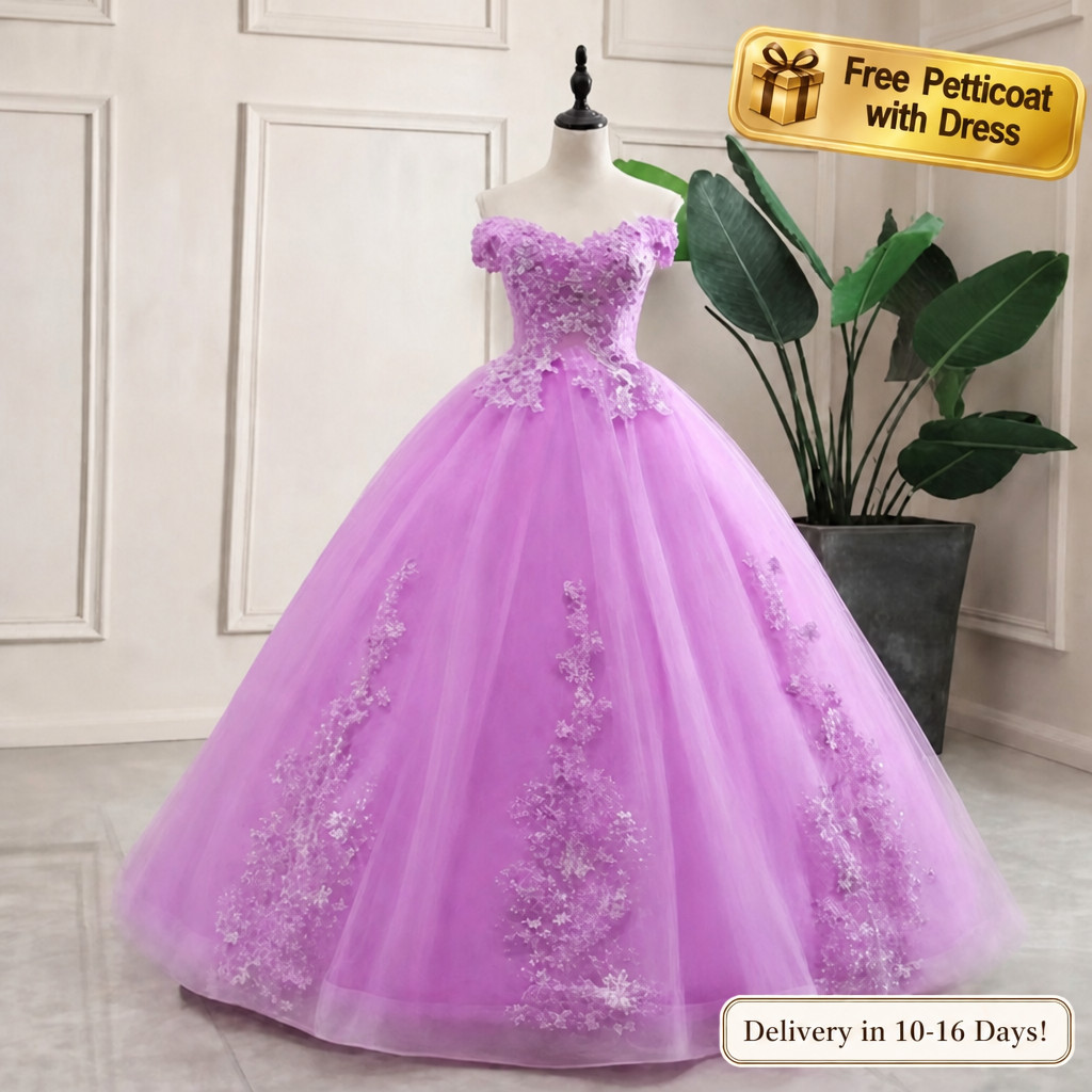 Fast delivery Purple Quinceanera Dress 100%real Photo Party Dress Classic Ball Gown Robe Ball Gown
