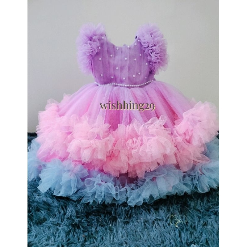 TRI-COLORS, BALLGOWNS 2 LAYERS RAFFLES