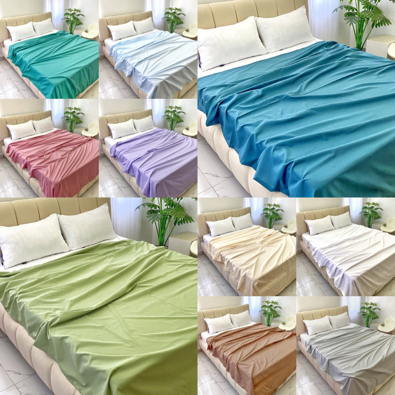 FLAT SHEET BLANKET Kumot Plain Color Canadian Cotton