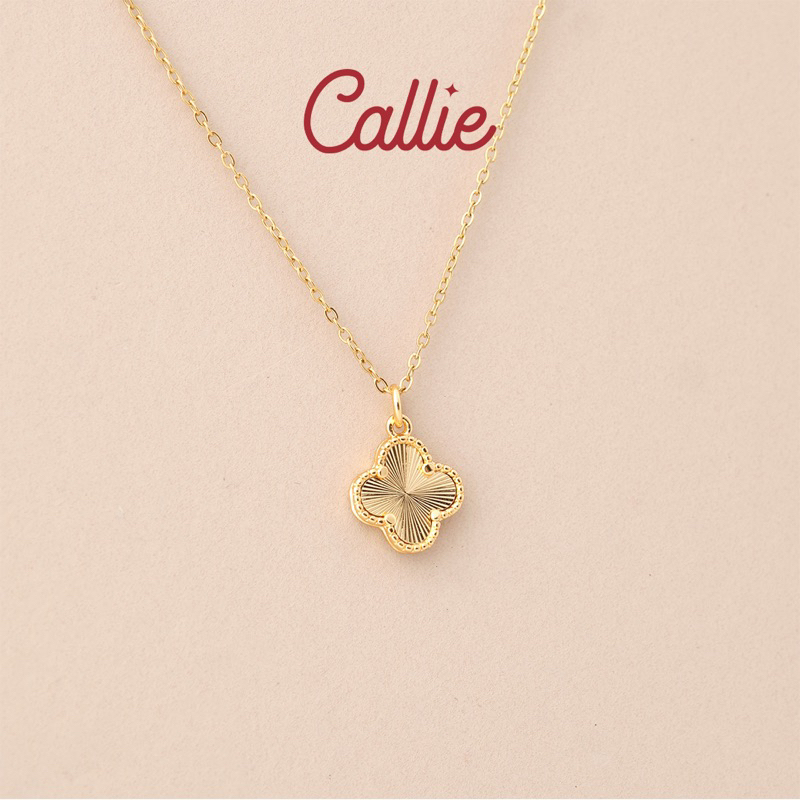 Callie 14k Gold Plated Mini Gold Clover Necklace Shop Callie