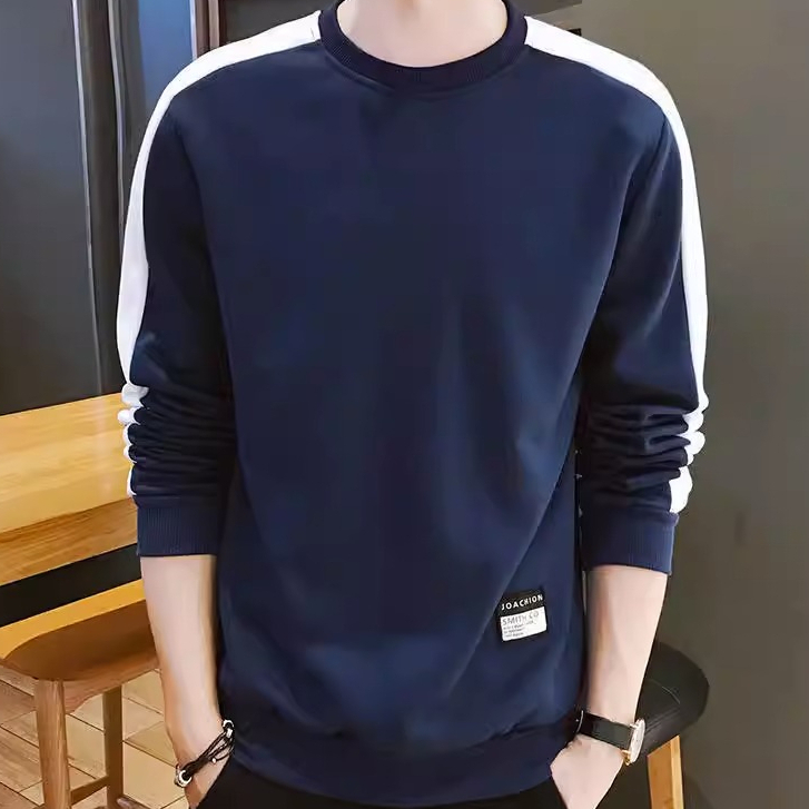 Pullover sweater men's long-sleeved T-shirt Korean version round neck casual sweater youth loose top