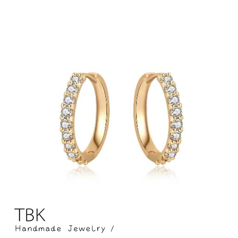 TBK Women's 18K Gold Stud Earrings Golden Fashion Stud Earrings 2894e