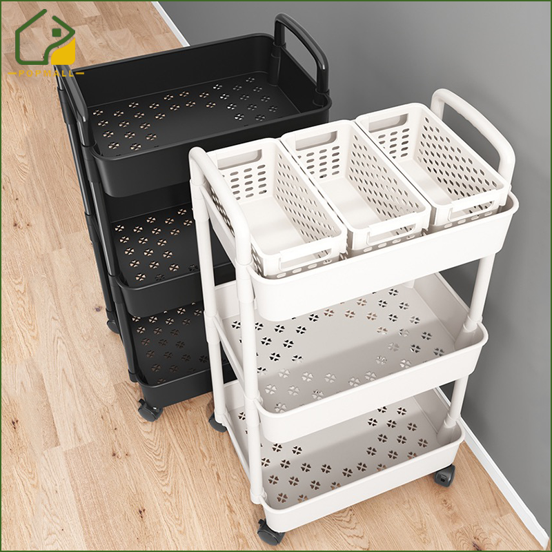 PoP Multi Layer Bathroom Trolley Cart Organizer Kitchen Shelf Rack Shelf Storage Rack With Wheel Bathroom Rack Bathroom Shelf Bathroom Organizer Bathroom Storage