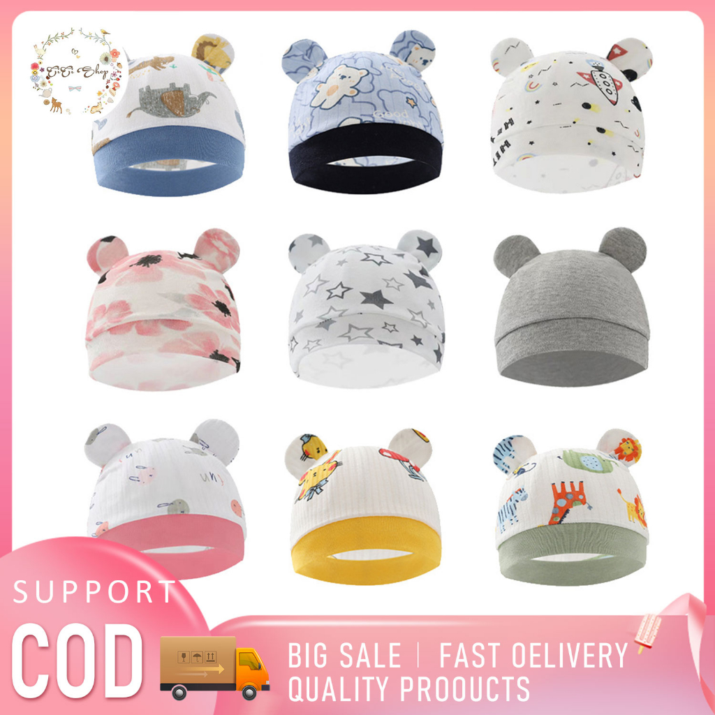 CiCi 100%Cotton Baby Boy Girl Hat Cute Ears Caps Casual Beanies Bonnet Infant Hats Newborn Warm Cap