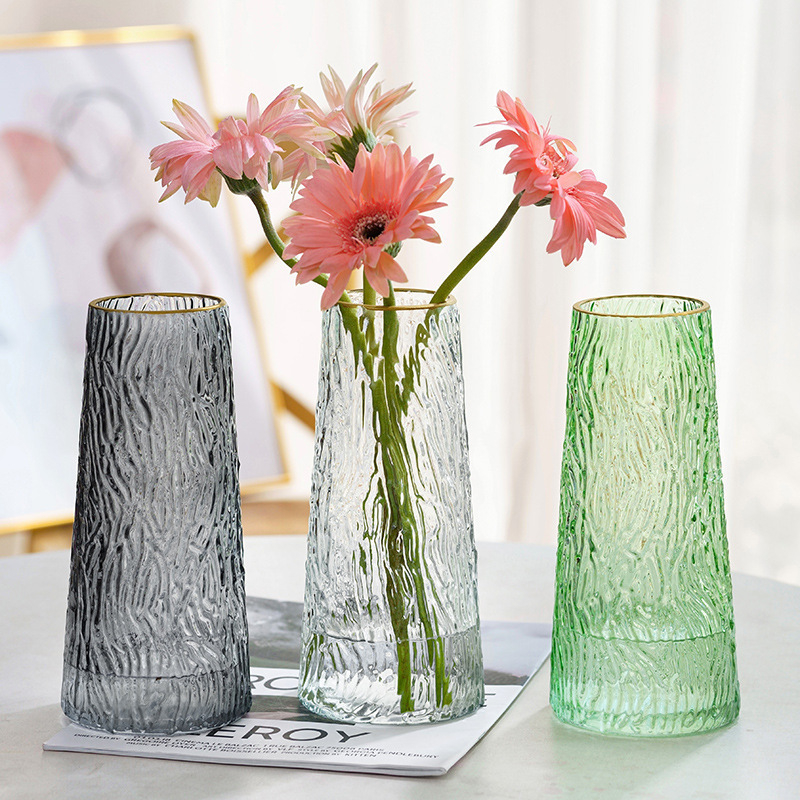 Glass Vase Transparent Big Flower Vase For Decorative Desktop Flower Vases Home Decor