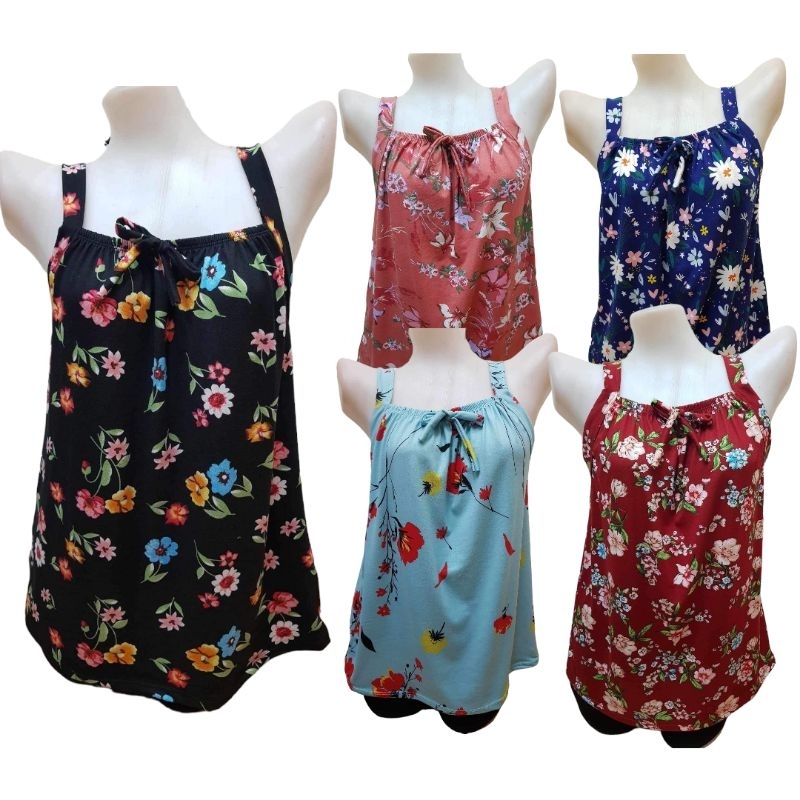 Pambahay Sleeveless Ribbon Blouse Big Size fit up to Large