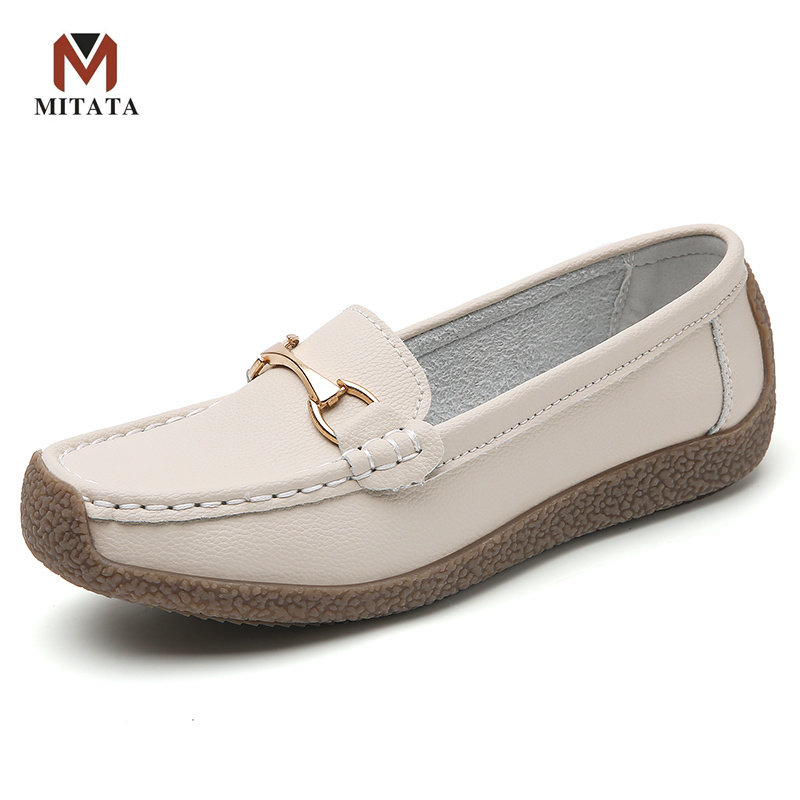 MITATA Quality Leather Loafers Women Shoes