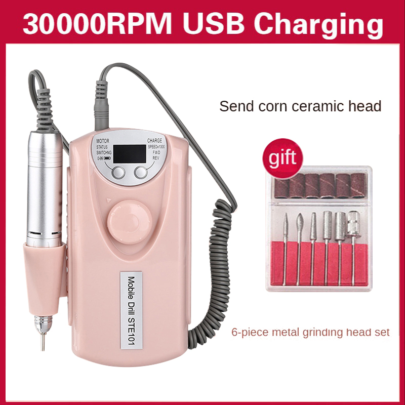 Give 6 Pcs Drill Bits Set 30000RPM Nail Drill Machine Electric Nail Grinding Manicure polishing