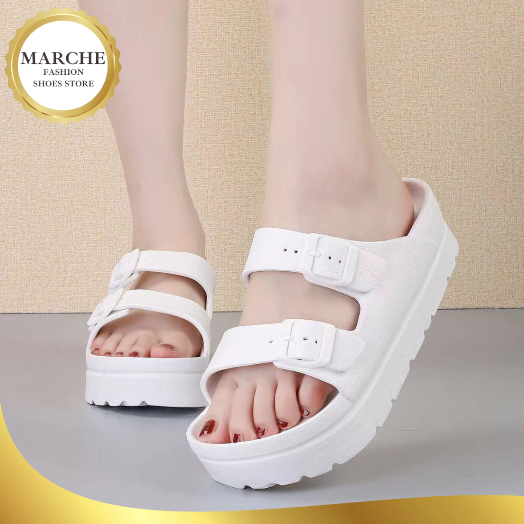 Marche Korean Two Strap High Heels Slippers For Women