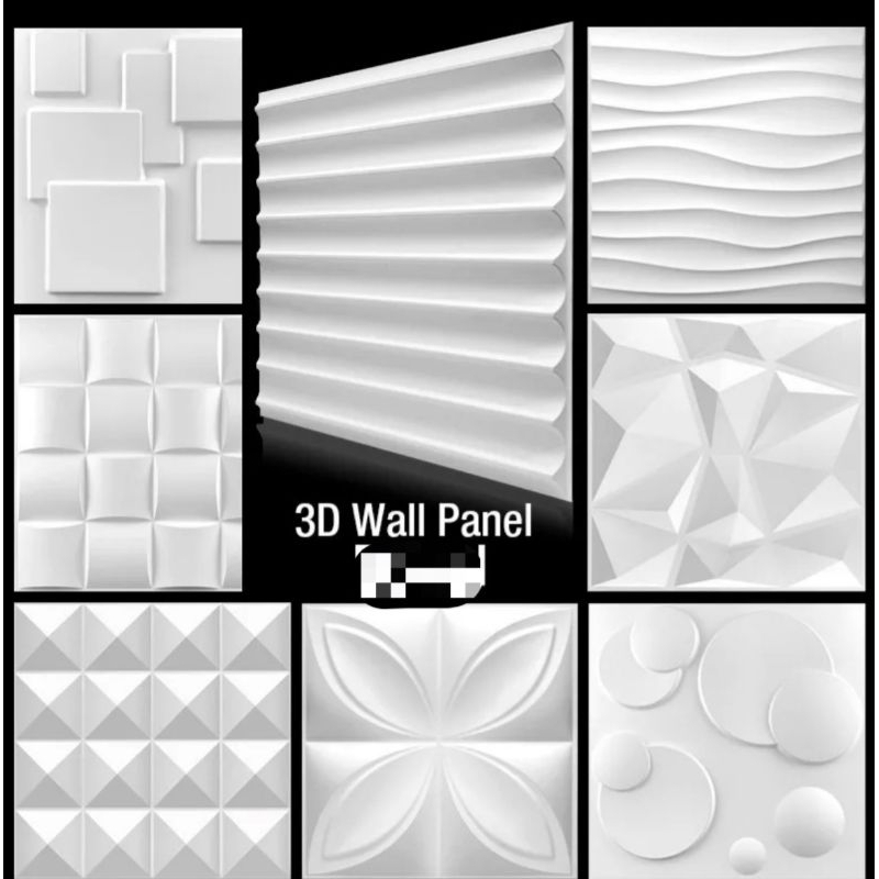 50x50cm (White) PVC Wall PanelsWall Stone Wall Art Decor Plastic Form 3D Wall Panel Sticker Ceiling