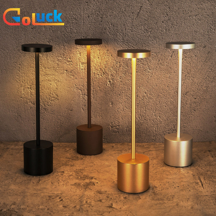 Bar Table Lamp LED Metal Desk Light USB Rechargeable Touch Control Bedroom Decor Bedside Lighting