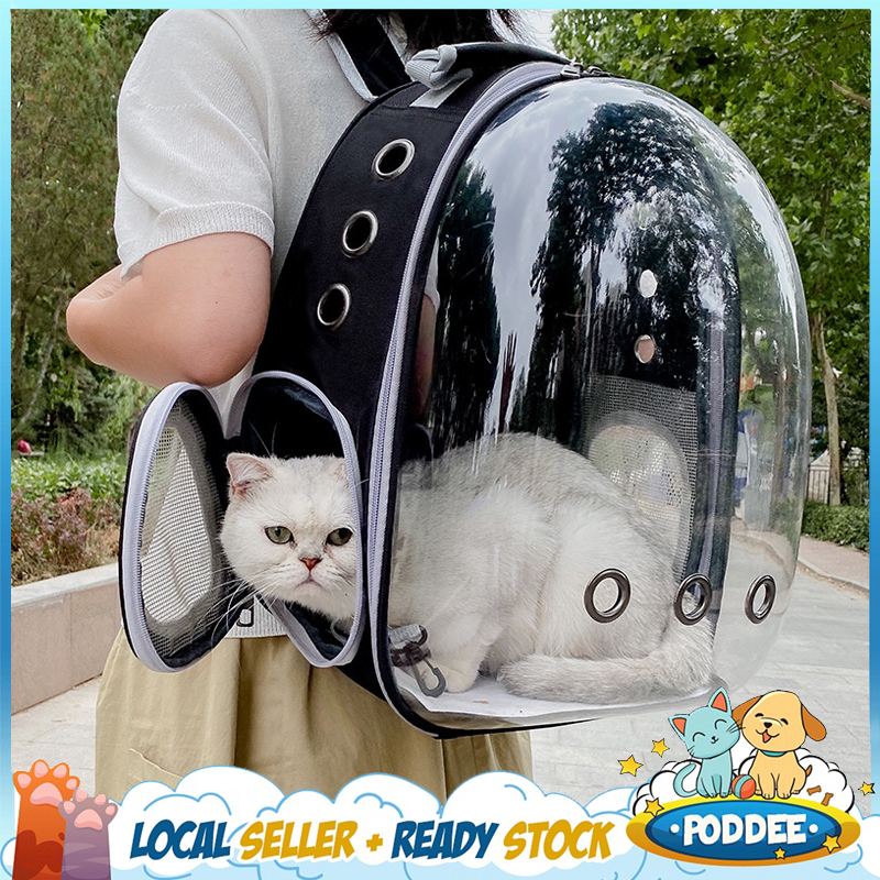 PODDEE Cat Bag Kitten Backpack Pet Carrier Outdoor Backpack Portable Travel Transparent Space Bag