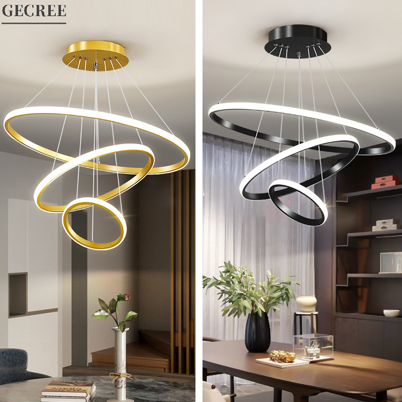 Gecree Chandelier Modern Pendant Lamp LED chandelier ceiling light Dining Room Living Room Light