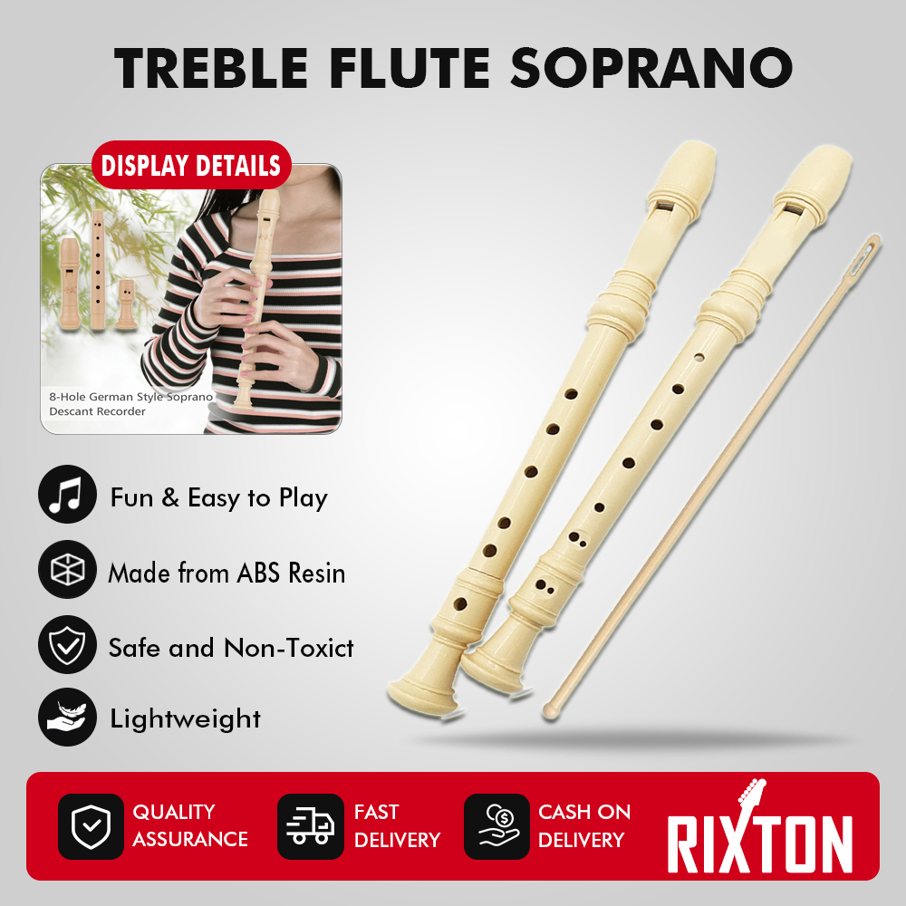 RIXTON Professional Flute Sound ABS Non Toxic Six/Eight Hole Treble Soprano Clarinet Easy Adjustable