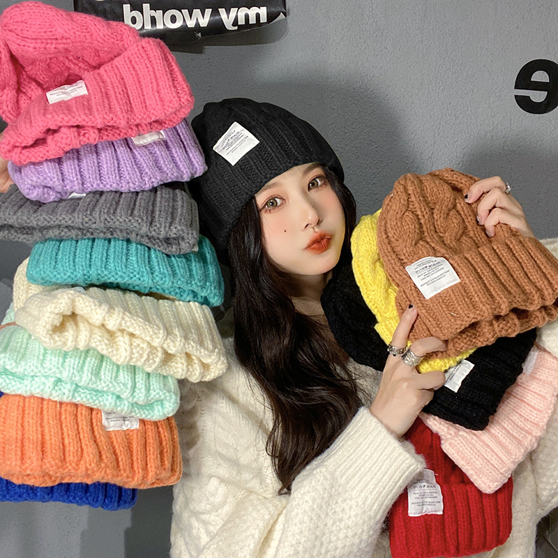 New Beanie Hat For Men Women Knit Cap Warm Wool Couple Cap Lady Knitted Beanie Hat Cold Hat