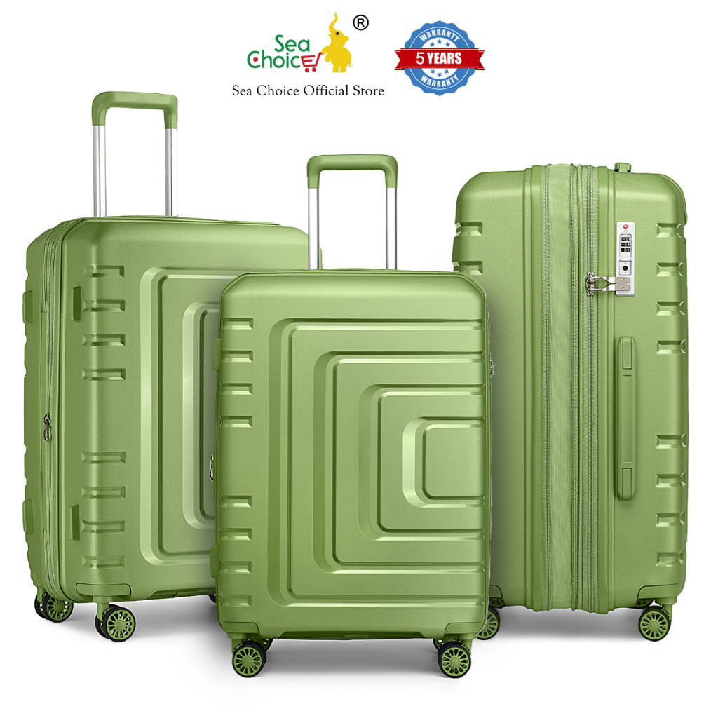 SeaChoice Expandable PP Luggage Hard Shell Lightweight Durable Travel Suitcase with TSA Lock YKK Zip