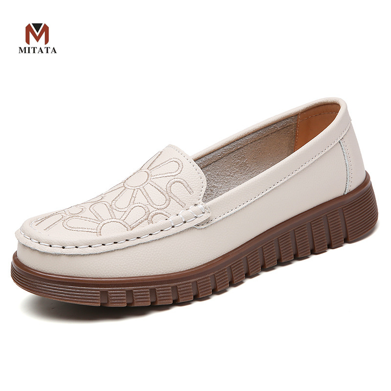 MITATA Comfort Leather Loafers Women Shoes