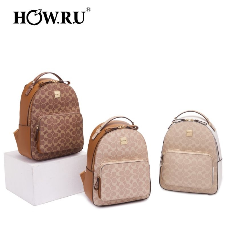 How.R.U Original 2024 Korean Backpack Leather For Women high school college school bag