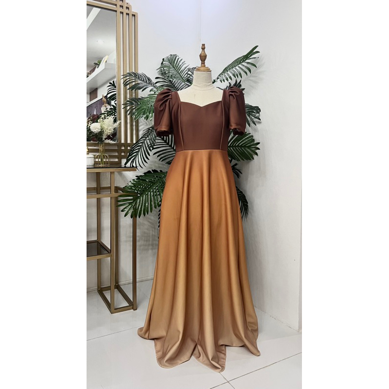 With Zipper ModErn filipiniana ombre dress