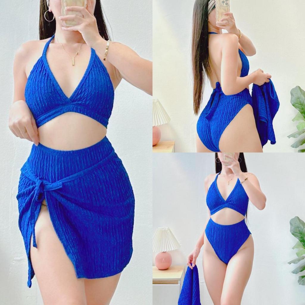 Summer Sexy Swimsuit 3in1 Terno Padded w/ Panty Cover Up | DA&ABOUT THE FIT (coron)