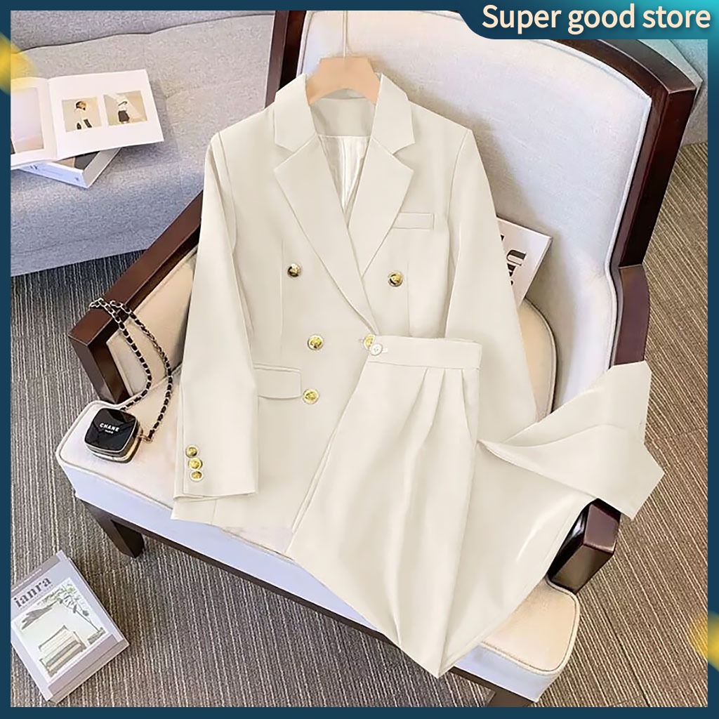 Coat For Woman Blazer Women's Premium Internet Hot Casual Versatile Retro Top Pants Suit For Office