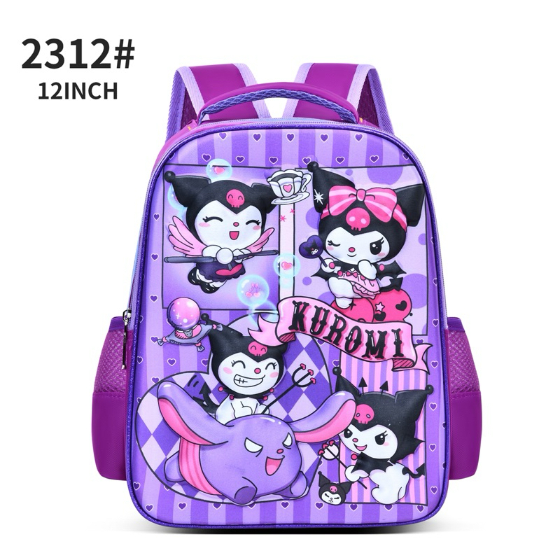 Kuromi Elementary School students grades 1-3 School Bag Character backpack(12 inches)