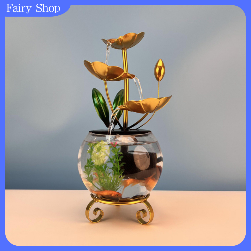 Desktop Aquarium Fountain | Mini Fish Tank Water Fountain | Home & Office Decor