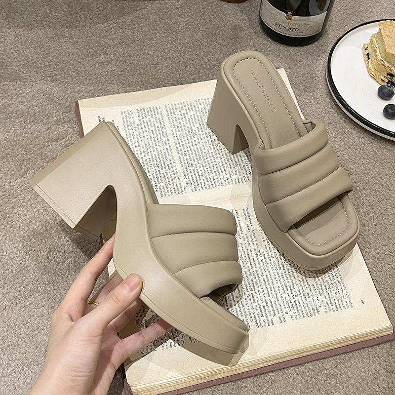 Vita Sandals For Women With Heels Elegant Sandals Block Heels High Heels For Women 7CM (add 1 size)