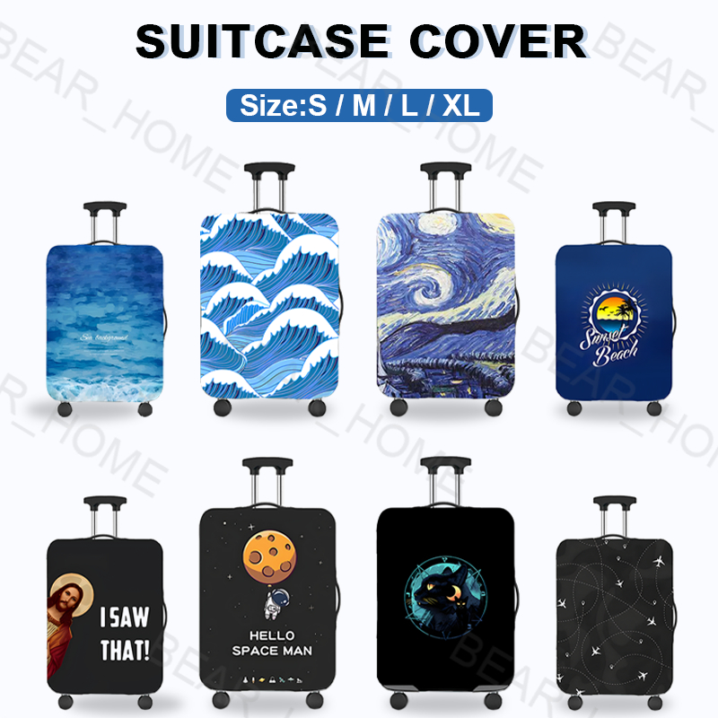 Luggage Cover Protector/Printing Washable Elastic Suitcase Cover Dustproof Protective Luggage Covers