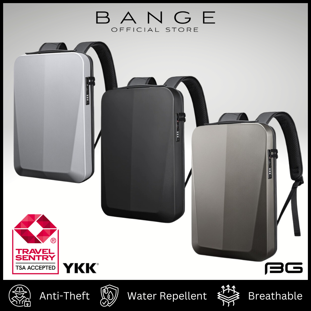 BANGE 22201 Shell Design Anti-Theft Backpack (30x8x45 cm | 10L) 1.2 kg | Waterproof | TSA Lock | USB