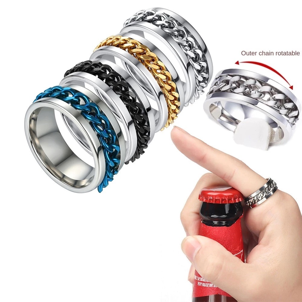 Chain Ring Retro Simple Fashion With Box