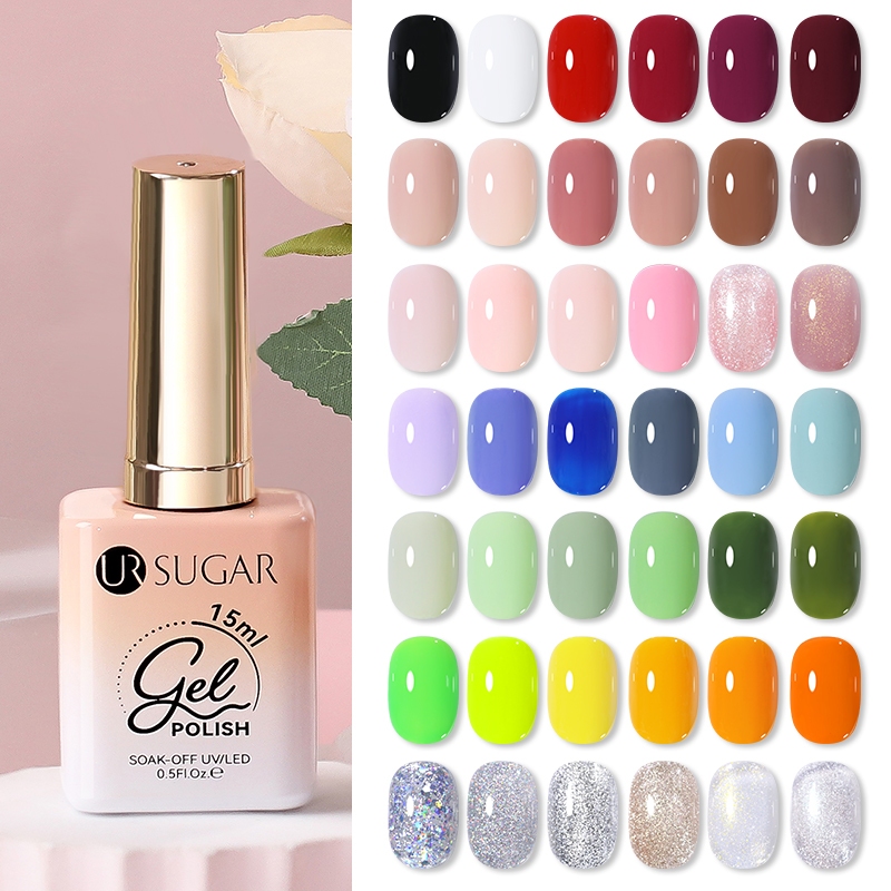 Gel Polish Long Lasting 15ml Nail Colorful Soak Off Uv Art Nude Color Base Top Coat