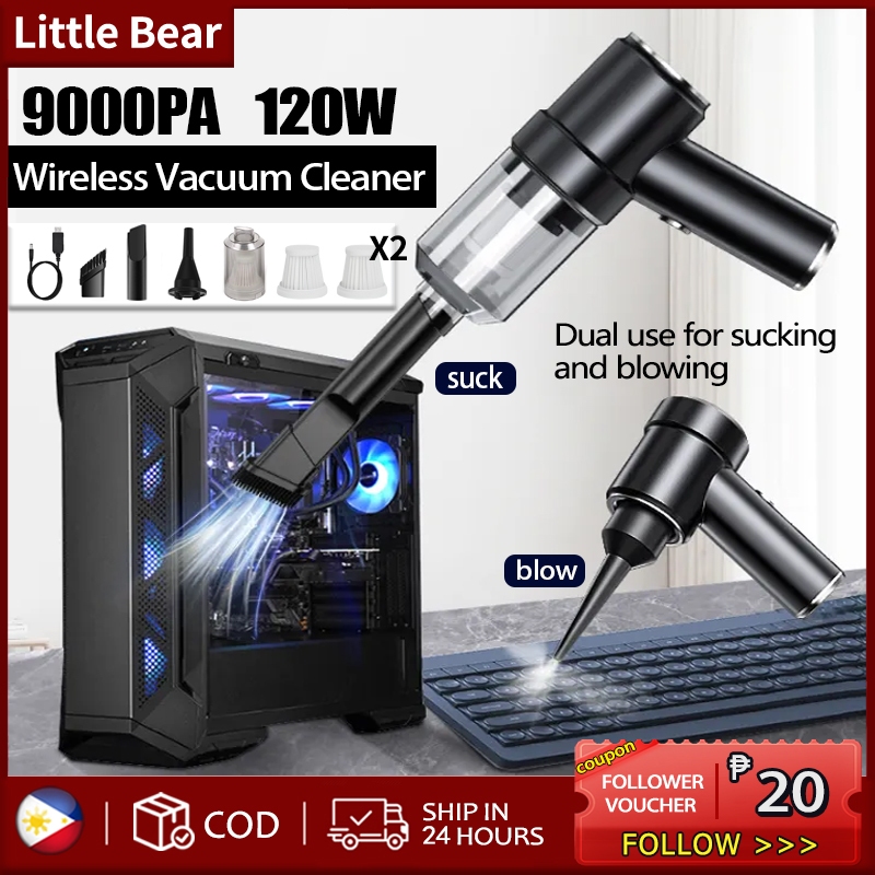120W Small Vacuum Cleaner Portable Wireless Mini Handheld Wet&Dry Cordless Vacuum For Car/Home/Bed