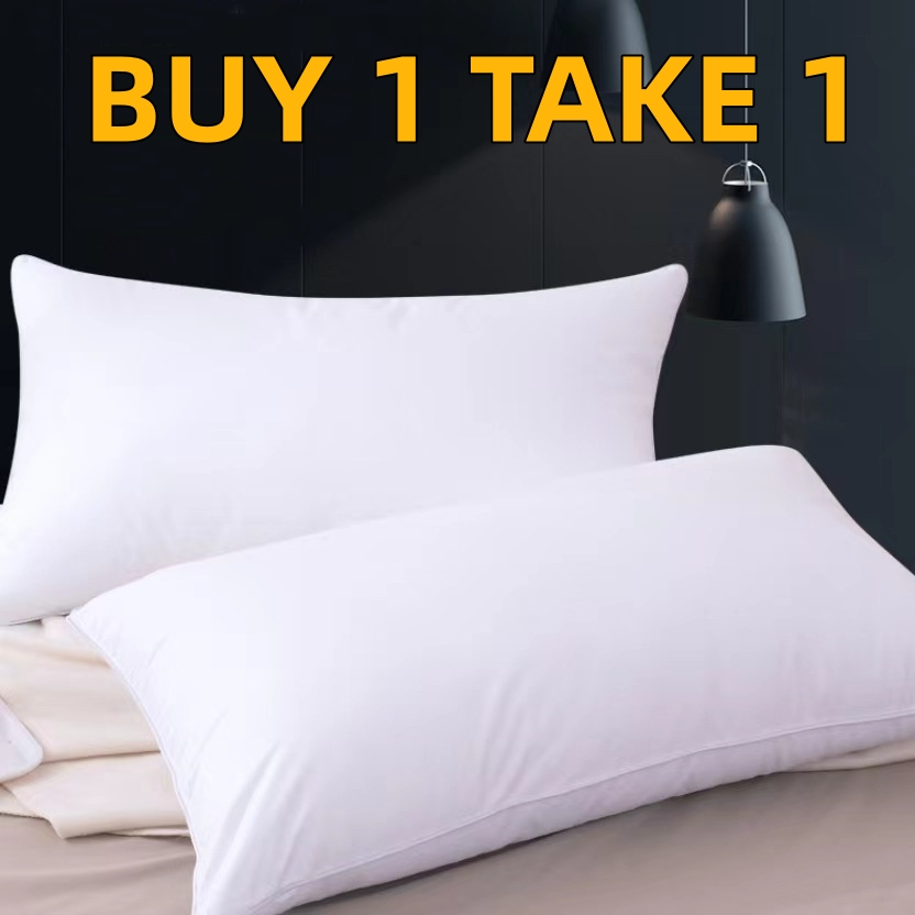 WDG Home 500g White Pillow Soft And Comfortable Pillow High Quality 18x28 Inches（buy one take one）
