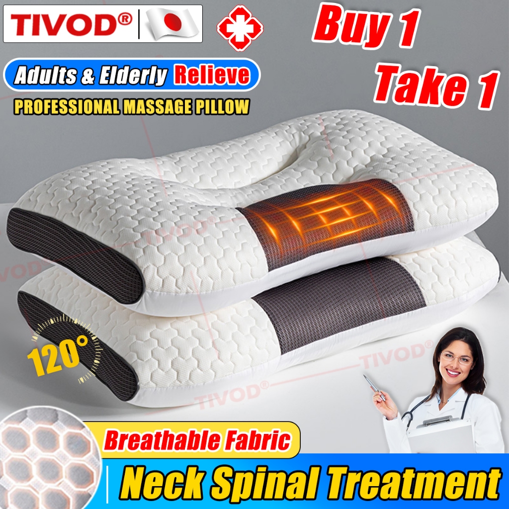 【Buy 1 free 1】 Japan Orthopedic Pillow Cervical Neck Sleeping Microfiber For Adult Child Ergonomic