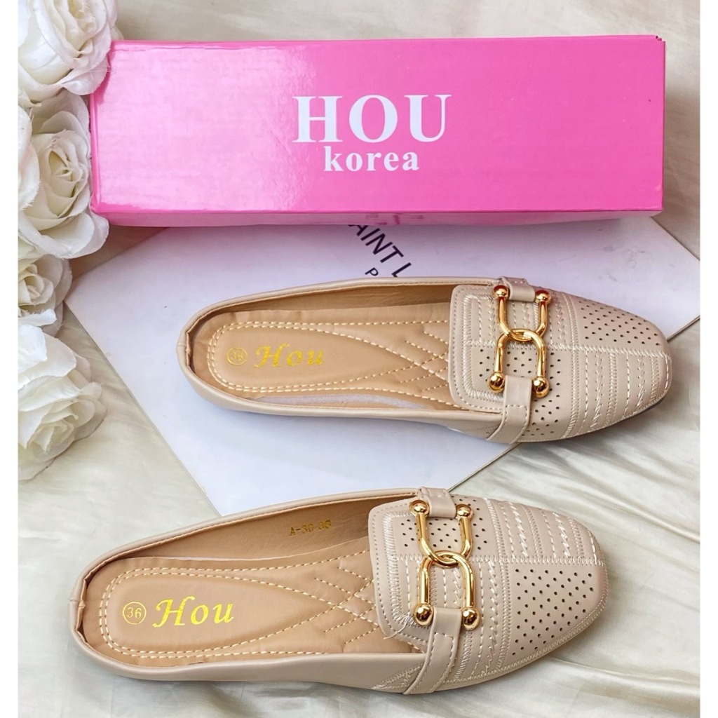 HOU Korea Footwear Shoes Flat Slip-on Mules And Half Loafers A-30(35-40) ADD ONE SIZE!