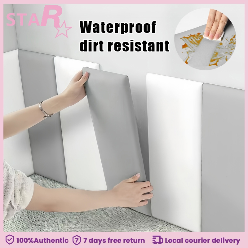 Thickened tatami waterproof headboard children's Crash cushion self-adhesive wall pad decoration