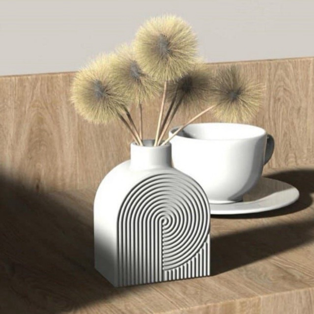 Concrete Modern Vase for dried flower arrangement and home decor