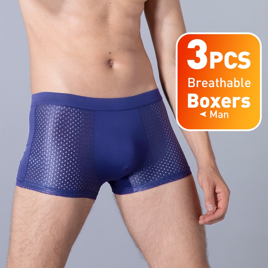 3Pcs Plus Size Boxers Brief For Men Adult Underwear Boxershorts Man L-4XL