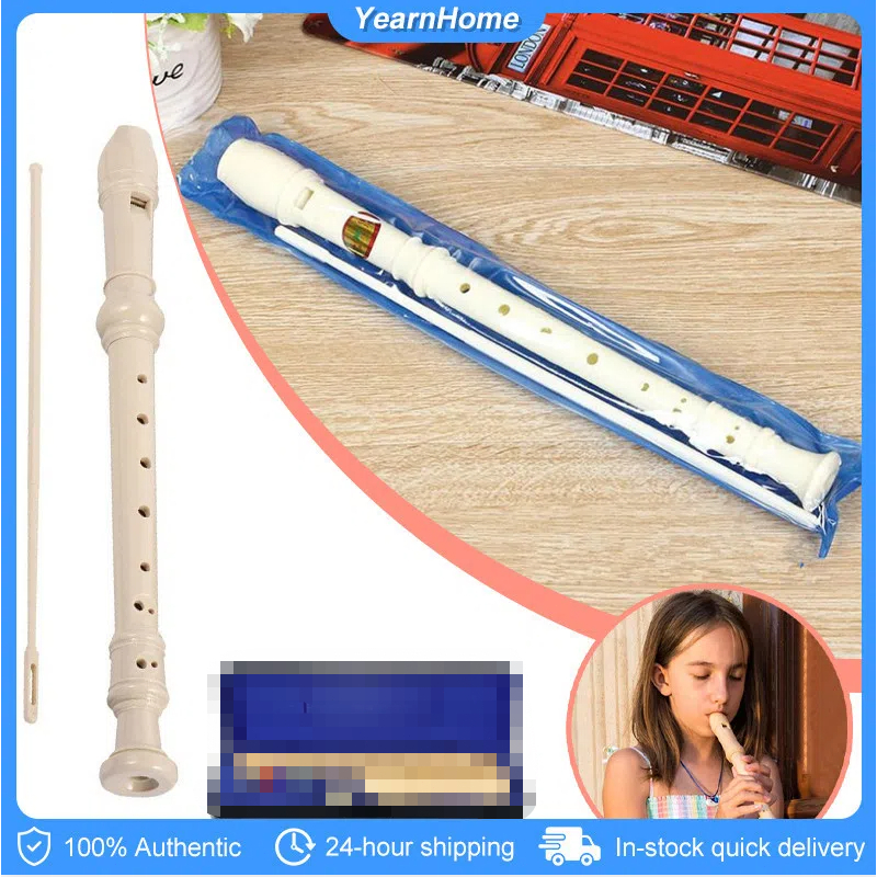 Kids 8 Hole Flute With Cleaning Rod Children Musical Instrument For Kids Toddler