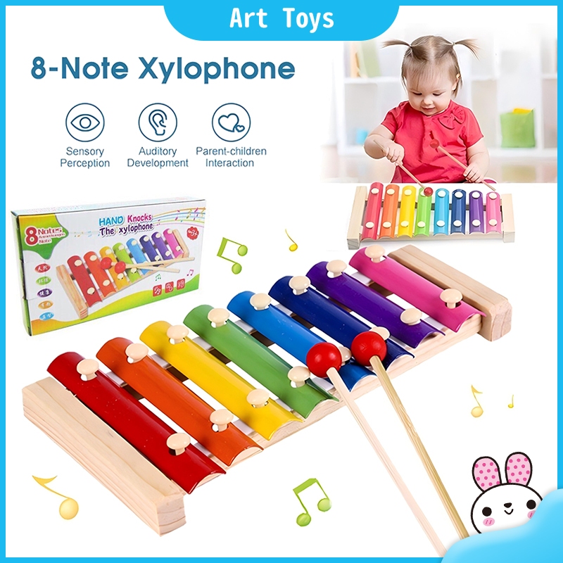 Wooden Toy Xylophone Toys Musical Hand Knock Violin Musical Instrument Educational Toys for Kids