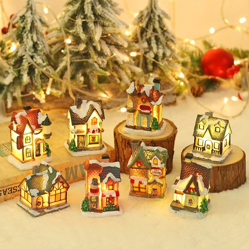 Chrismas LED Light House Xmas Gift Ornaments Christmas DIY lights House XMAS Home Decor Pendant