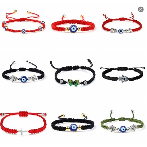 Creative Red Black Thread Bracelets For Unisex Bohemian Devil's Eye Braided Bracelet Lucky Women Fas
