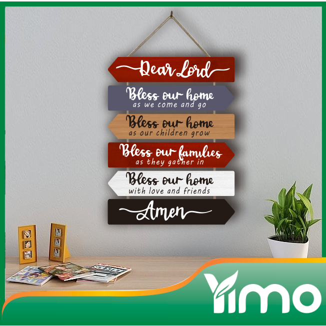 "Bless Our Home" Quotes Wooden Hanging Wall Decor