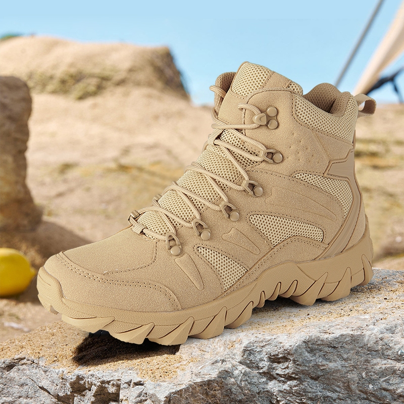 【COD】Men's Training Boots with Side Zipper Outdoor Heavy Duty Boots Wear resistant Ankle Boots